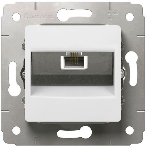 Розетка телефонная без рамки Legrand Cariva 1-м. RJ11 белый картинка